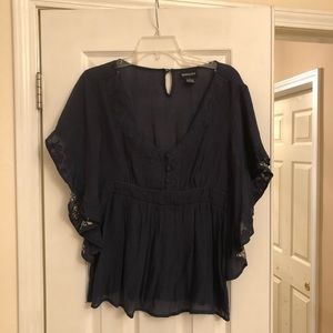 Flowy navy blouse